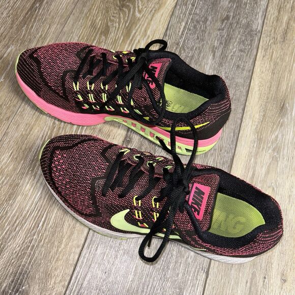 Nike Air Zoom Structure 18 Women's US Size 9.5 Pink Power Ghost Green Black Volt - Picture 6 of 11